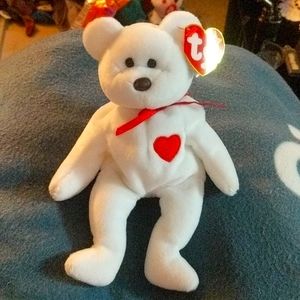 RARE VINTAGE TY BEANIE BABY BEAR “Valentino” 🐻